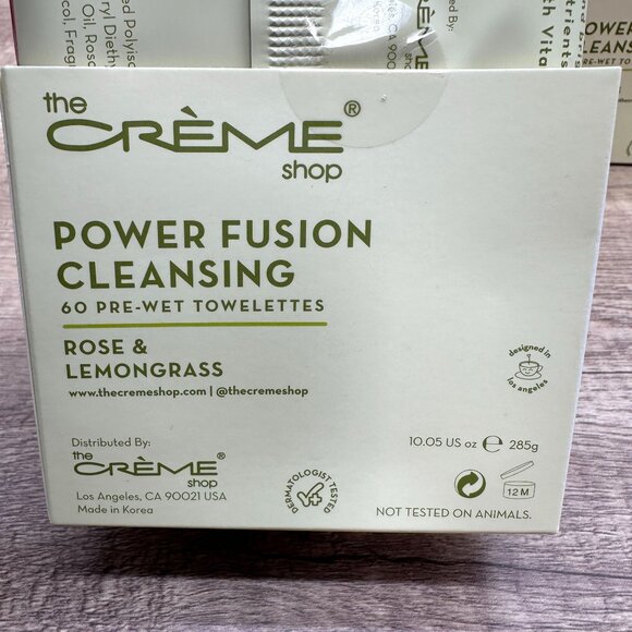 Lot Of 3 The Creme Shop Power Fusion Cleansing Towelettes Rose Lemongrass New - Picture 4 of 7